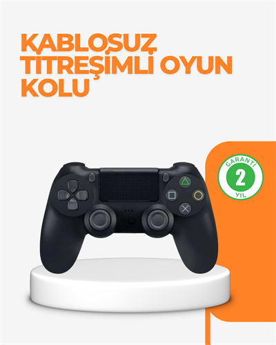 PS4 Uyumlu Kablosuz Oyun Kolu – Titreşimli, Şarjlı ve Ergonomik
