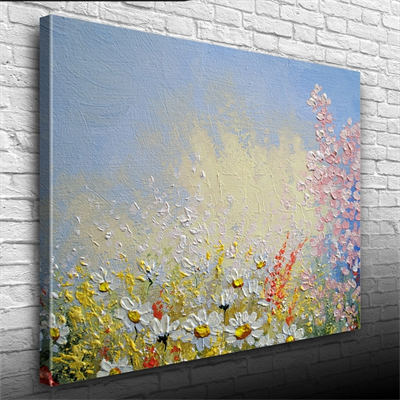 Papatya Tarlası Yağlıboya Kanvas Tablo 50 x 70