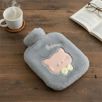 Papyonlu Kedi Figürlü Mavi Peluş Sıcak Su Torbası 1 Litre