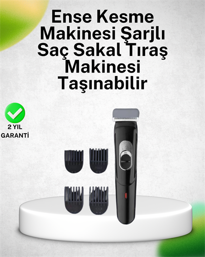 Paslanmaz Bıçaklı, Şarjlı ve Sessiz Saç Sakal Kesme Makinesi – Ev Kullanımı İçin İdeal