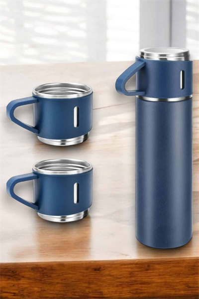 Paslanmaz Çelik 3’lü Termos Seti Vakumlu ve 8 Saat Isı Koruma