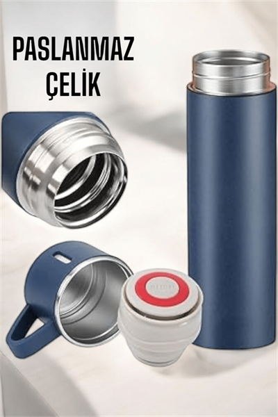 Paslanmaz Çelik 3’lü Termos Seti Vakumlu ve 8 Saat Isı Koruma