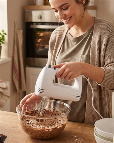 Paslanmaz Çelik Çırpıcılı El Mikseri 250W Çok Kademeli Mutfak Mikseri