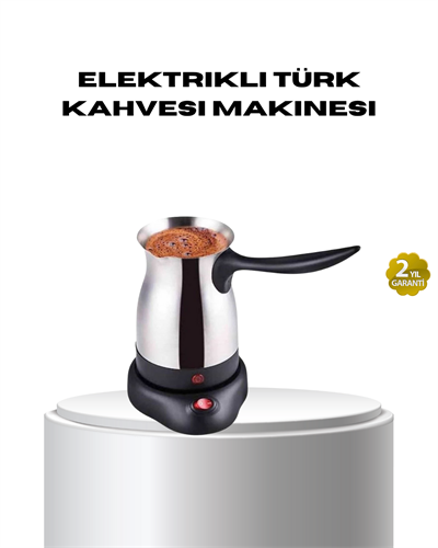Paslanmaz Çelik Elektrikli Cezve 800W 6 Fincan Kapasiteli