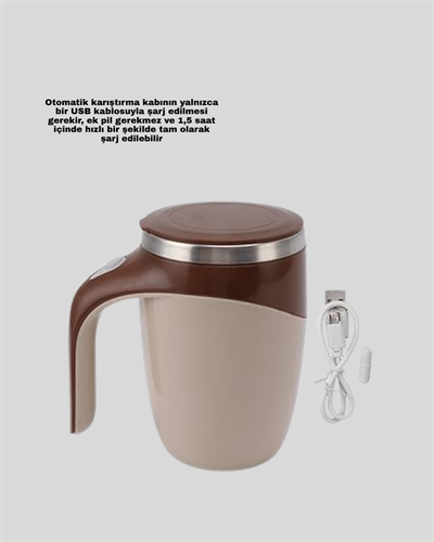 Paslanmaz Çelik Şarjlı Karıştırma Kupa – Otomatik Manyetik Blender Fincan