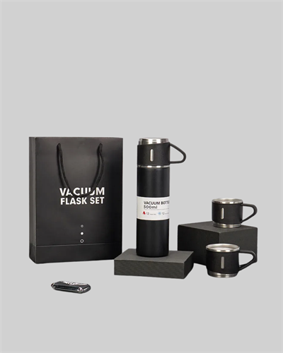 Paslanmaz Termos ve İkili Bardak Seti | 6-12 Saat Sıcak/Soğuk Tutma