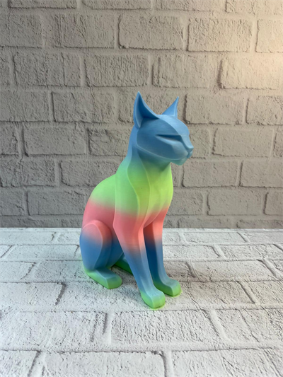 Pastel Rainbow Kedi Figürü Masa ve Raf Üstü Ev Dekorasyonu
