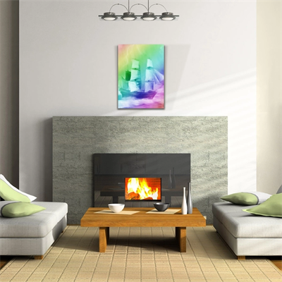 Pastel Renklerde Yelkenli Kadırga Kanvas Tablo 50 x 70