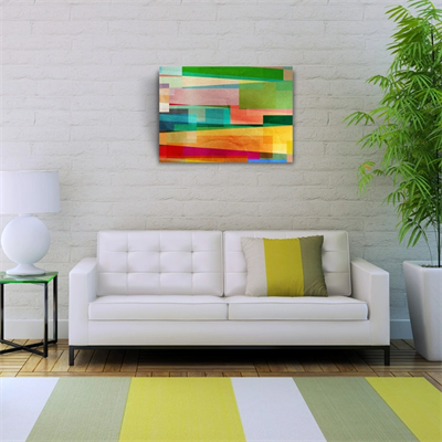 Pastel Tonlarda Şeritler Kanvas Tablo 50 x 70