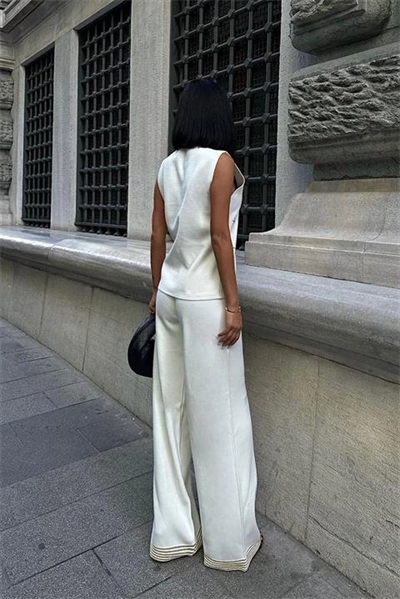 Paulo Gold Düğmeli Yelek Pantolon Takım 9976