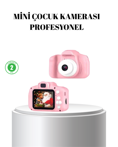 Pembe Mini 1080p HD Çocuk Kamera – 8MP, Video Kaydı,TF Kart Destekli