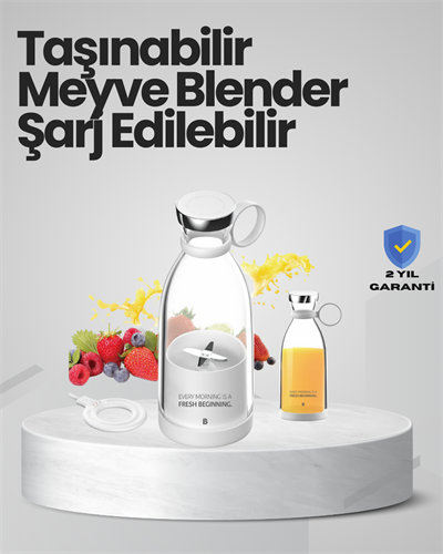 Pembe ve Beyaz Renk Seçenekli Mini Boy Meyve Sıkıcı