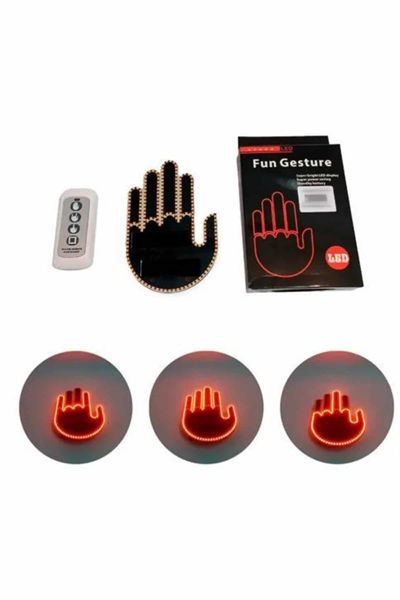 Pilli Led Işık Araç Camı İçin Uzaktan Kumandalı El Simgesi