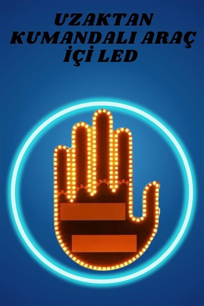 Pilli Led Işık Araç Camı İçin Uzaktan Kumandalı El Simgesi