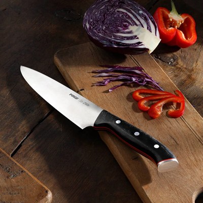 Pirge 32160 Elite Şef Bıçağı 19 cm - Perçinli Kahverengi Kompozit Sap
