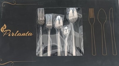 Pırlanta 30 Parça 6 Kişilik Çatal Kaşık Takımı 30 Parça Kutulu Hediyelik Çeyizlik Takım