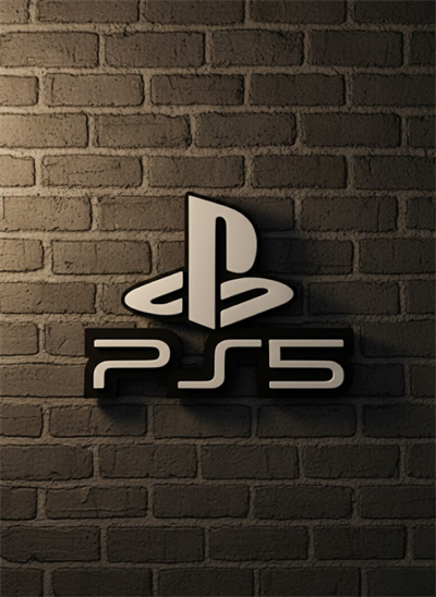 PlayStation 5 Logo Duvar Dekoru Minimal Tasarım 16×12 cm