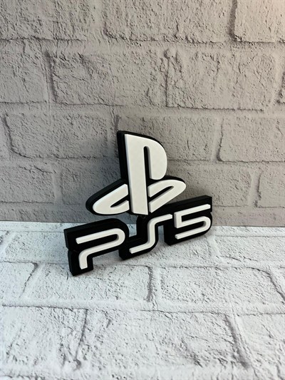 PlayStation 5 Logo Duvar Dekoru Minimal Tasarım 16×12 cm