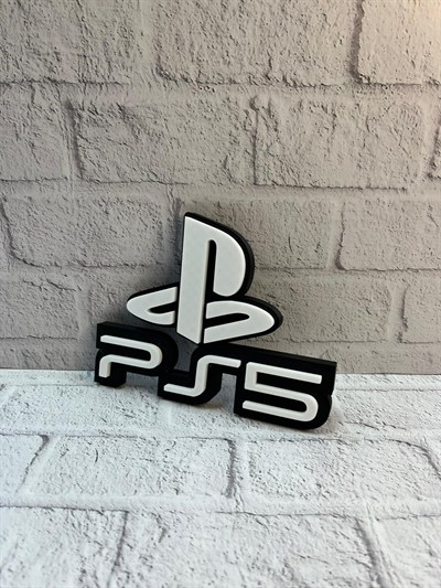 PlayStation 5 Logo Duvar Dekoru Minimal Tasarım 16×12 cm