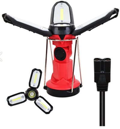 Polizei P-8801 ŞARJLI KATLANABİLİR 3XCOB LED+ 3W LED ÇOK FONKSİYONLU KAMP FENERİ