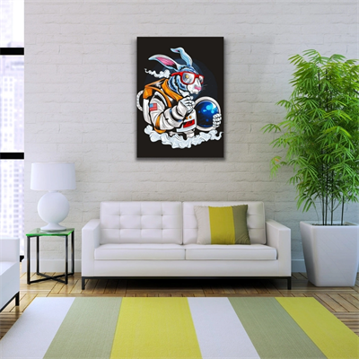 Pop Art Tarzı Astranot Tavşan Kanvas Tablo 50 x 70