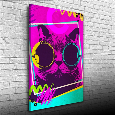 Pop Art Tarzı Eflatun Tonlarda Dekoratif Kanvas Tablo 50 x 70