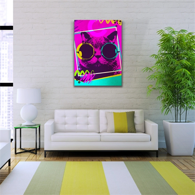 Pop Art Tarzı Eflatun Tonlarda Dekoratif Kanvas Tablo 50 x 70