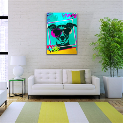 Pop Art Tarzı Turkuaz Tonlarda Dekoratif Kanvas Tablo 50 x 70