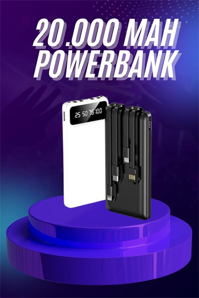 Powerbank 20.000 MAH Hızlı Şarj Özellikli Taşınabilir USB Girişli