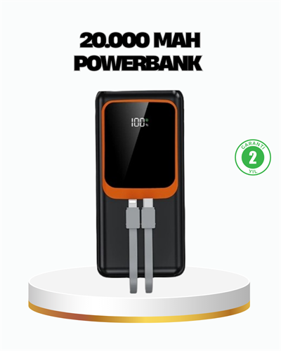 Powerbank 20000 mAh 22.5W Hızlı Şarjlı ve Kompakt Çoklu Kablo Çıkışlı