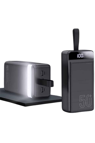 Powerbank 50.000 Mah Dijital Göstergeli Taşınabilir 4 Portlu Hızlı Powerbank