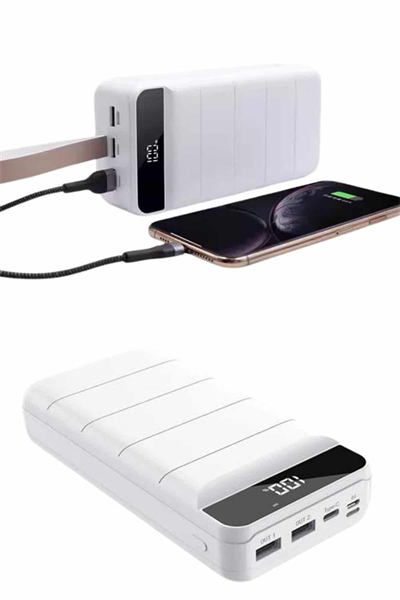 Powerbank 50.000 Mah Dijital Göstergeli Taşınabilir 4 Portlu Hızlı Powerbank