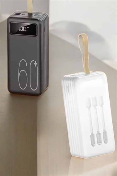 Powerbank 60.000 Mah Hızlı Şarj 4 Çıkışlı Uzun Şarj Süreli Dijital Göstergeli