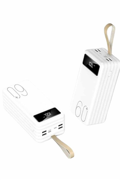 Powerbank 60.000 Mah Taşınabilir Şarj Hızlı El Fenerli Dijital Göstergeli