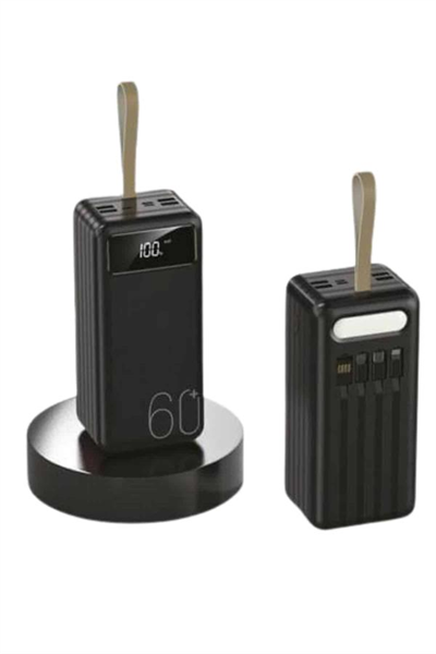 Powerbank 60.000 Mah Taşınabilir Şarj Hızlı El Fenerli Dijital Göstergeli