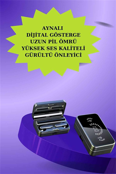 Powerbank Aynalı Bluetooth Kulaklık Ve Akıllı Saat Seti ANC Özelliği Dokunamatik