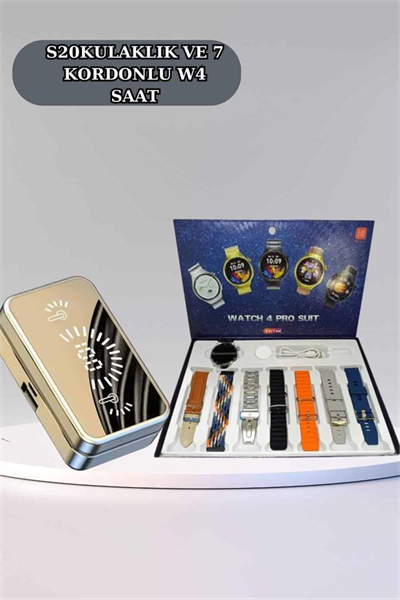 Powerbank Aynalı Bluetooth Kulaklık Ve Akıllı Saat Seti ANC Özelliği Dokunamatik