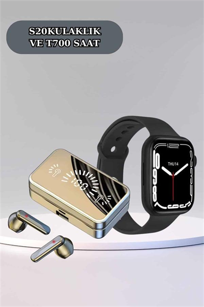 Powerbank Bluetooth Kulaklık Ve Yeni Model Akıllı Saat Seti ANC Özelliği Dokunamatik