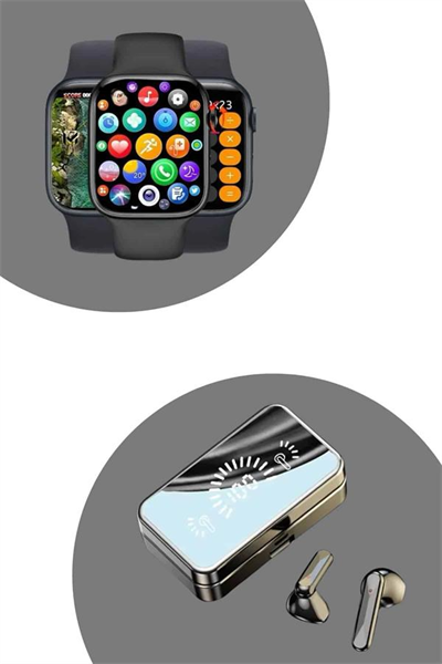 Powerbank Bluetooth Kulaklık Ve Yeni Model Akıllı Saat Seti ANC Özelliği Dokunamatik