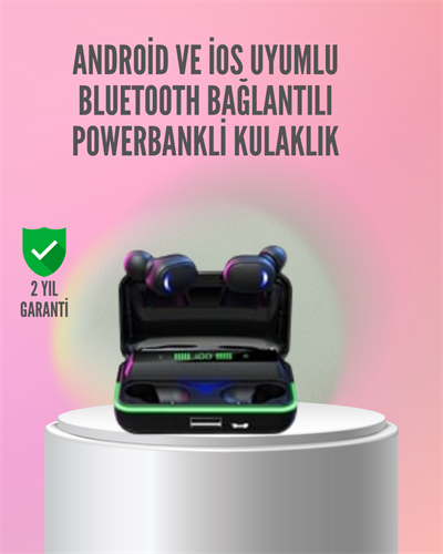 Powerbank Özellikli Bluetooth 5.1 Kulaklık Oyun ve Müzik İçin