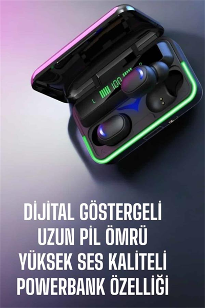 Powerbank Özellikli Kablosuz Bluetooth Kulaklık RGB Işıklı