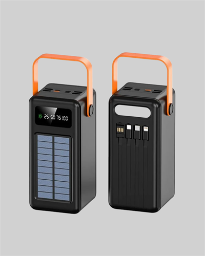 Powerbank Solar Fenerli Çoklu Kablolu Taşınabilir Şarj Aleti