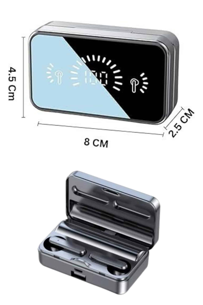 Powerbankli Bluetooth Kulaklık Yüksek Ses Aynalı Çift Dijital Gösterge Ekranı