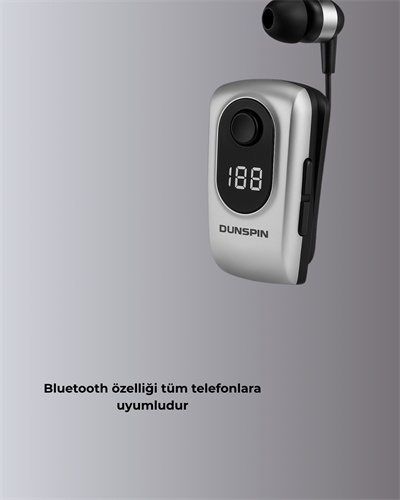 Profesyonel Bluetooth Kulaklık – Klipsli, Titreşimli, Dijital Göstergeli