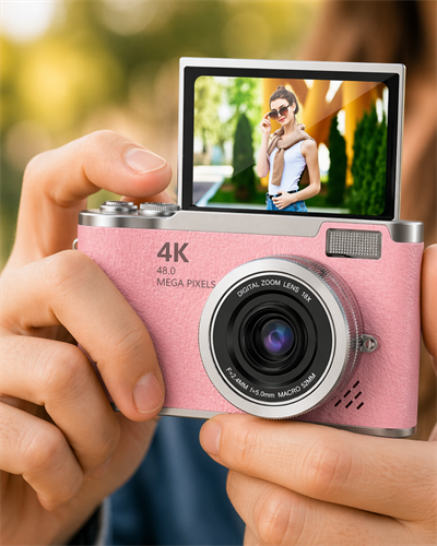 Profesyonel Çekim İçin 48 MP Kamera 18x Zoom Flip Ekran Dijital Kamera