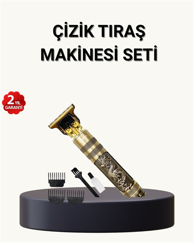Profesyonel Çizik Tıraş Makinesi – T Çelik Bıçaklı, 120 Dakika Şarjlı Kullanım, 3 Başlıklı