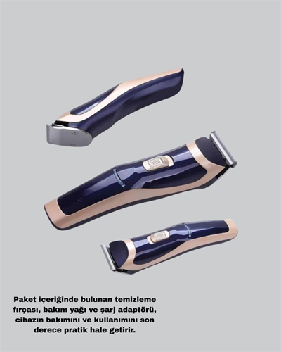 Profesyonel Şarjlı Saç ve Sakal Kesme Makinesi – Unisex, 12 mm Ayarlanabilir Başlık