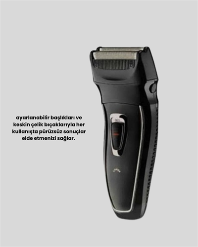 Profesyonel Şarjlı Saç ve Sakal Tıraş Makinesi – Çelik Bıçaklı, Ayarlanabilir Başlıklı, Kablosuz