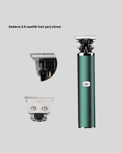 Profesyonel Şarjlı Tıraş Makinesi – 180 Dakika Kullanım, 2.5 Saat Hızlı Şarj, Evrensel USB Şarj Girişli