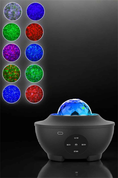 Projektör Yıldız Gece Lambası Disko Topu Bluetooth Bağlantılı Taşınabilir Şarjlı